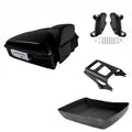 Chopped Trunk Backrest Black Rack Docking Kit Fit For Harley Touring 2009-2013