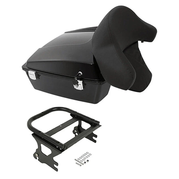 Black Chopped Trunk Backrest Mount Rack Fit For Harley Road King 1997-2008