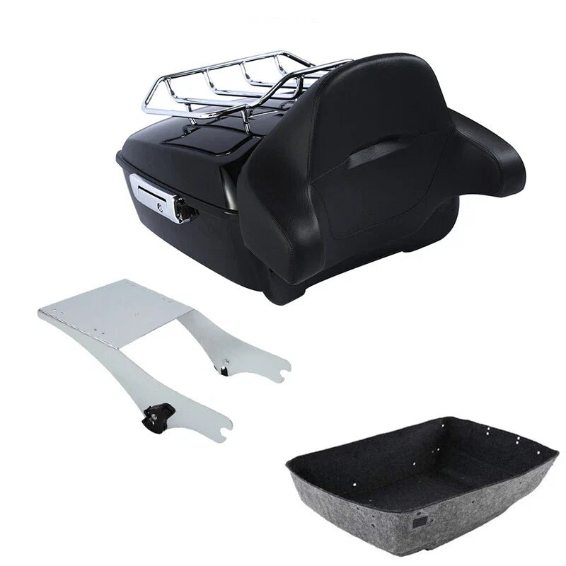 King Trunk Pad Two Up Mount Rack Fit For Harley Touring Road King 97-08 US