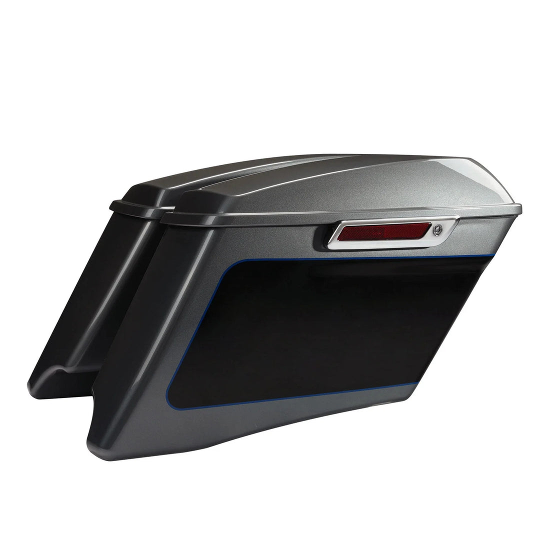 4" Saddlebags Fit For Harley Touring 2014-24 Gauntlet Gray Metallic/Vivid Black