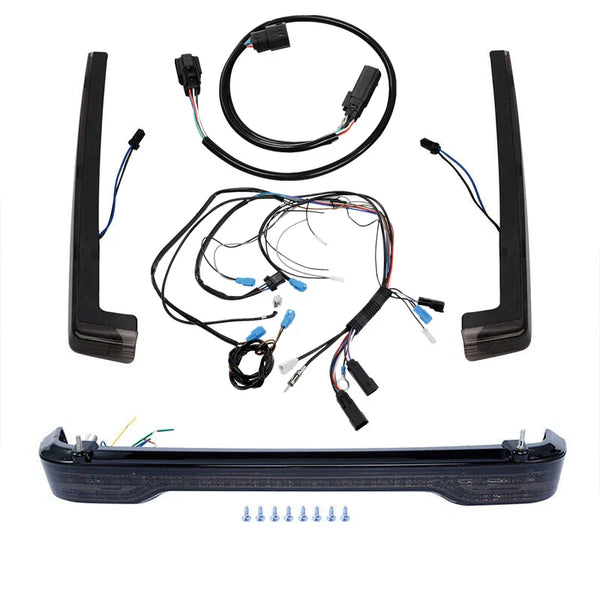 King Trunk LED Brake Side Lights & Wiring Harness Fit For Harley Touring 2014-23
