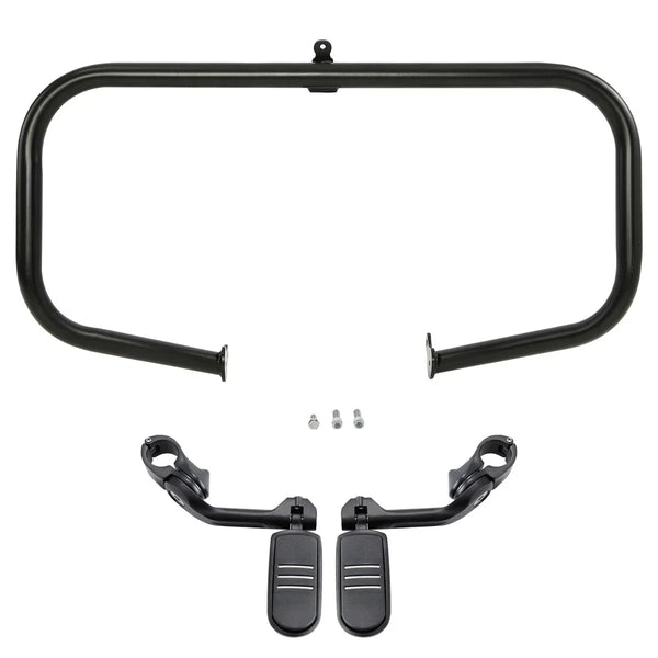 Highway Engine Guard Bar Long Angled Foot Pegs Fit For Harley Street Glide 09-24