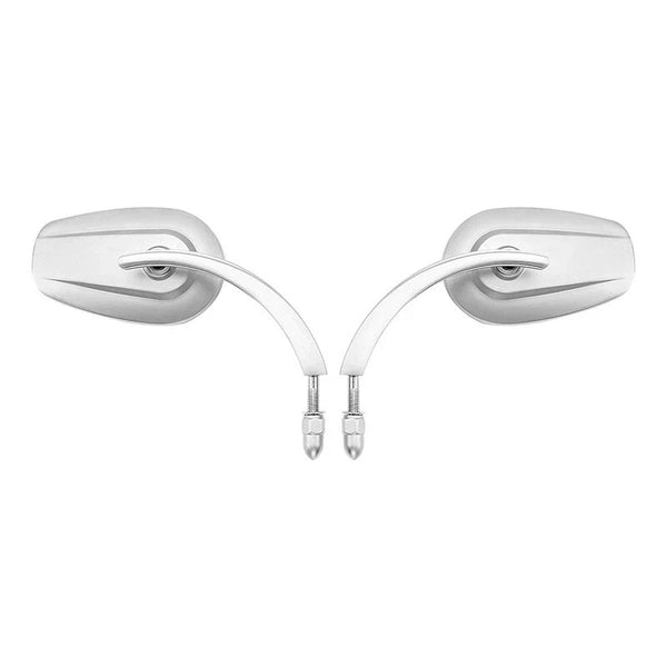 Satin Chrome Large Rear-View Mirrors Fit For Harley Touring Street Glide Softail