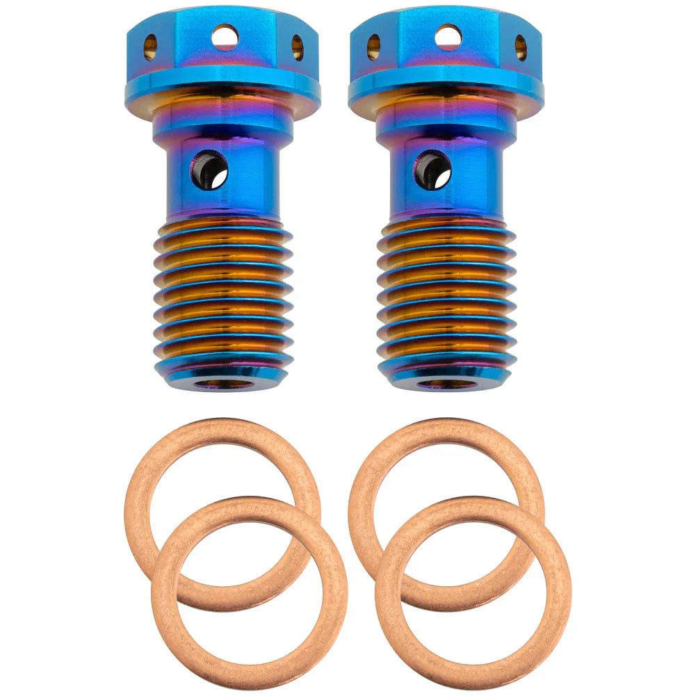 Tusk Titanium Banjo Bolt Kit Burnt Blue M10x1.25 For Beta 125 RR 2022-2024