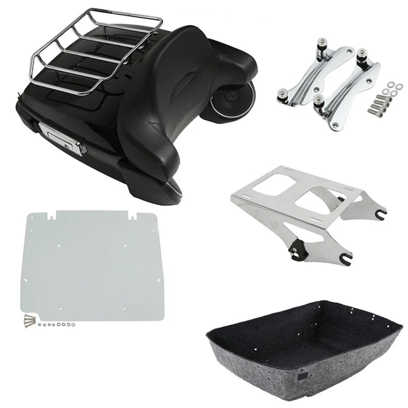 King Trunk Pad Rack Light Speaker Plate Docking Fit For Touring Road King 14-26