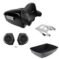 King Trunk Backrest Speakers Mount Fit For Harley Touring Cvo Street Glide 14-26