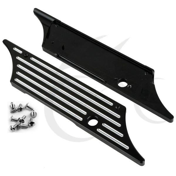 Black Hard Saddlebags Bags Latches Covers Face Fit For Harley Touring 1993-2013