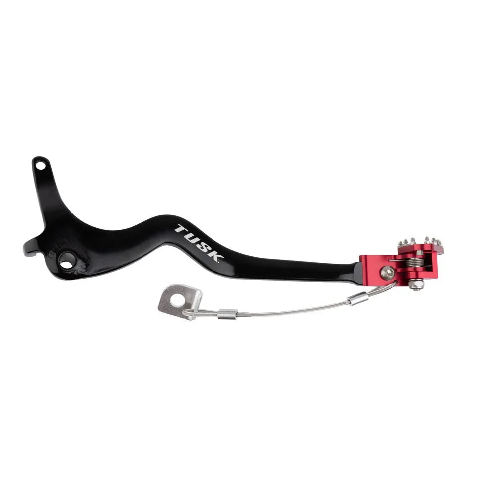 Tusk L33-1008RD Aluminum Brake Pedal Red Tip
