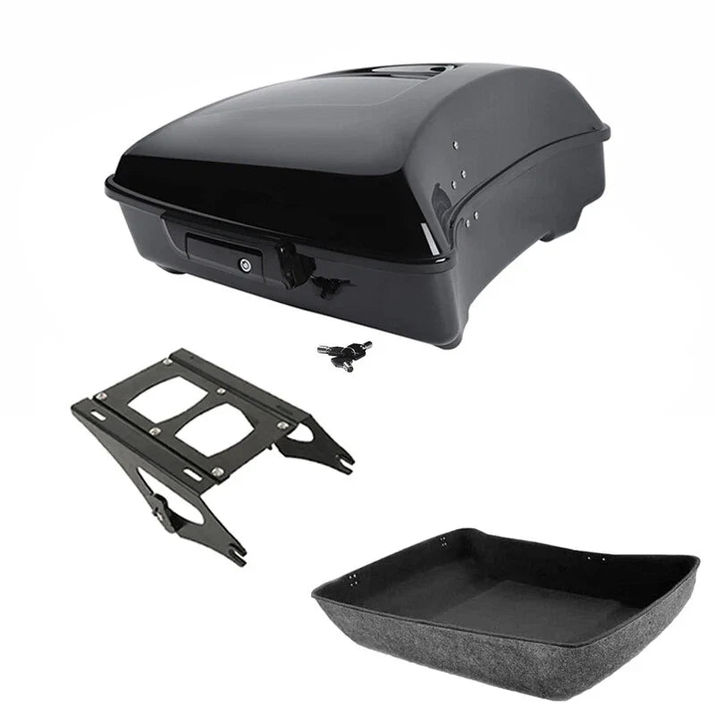 Black Chopped Trunk Mount Rack Fit For Harley Touring Cvo Road Glide 2014-2026