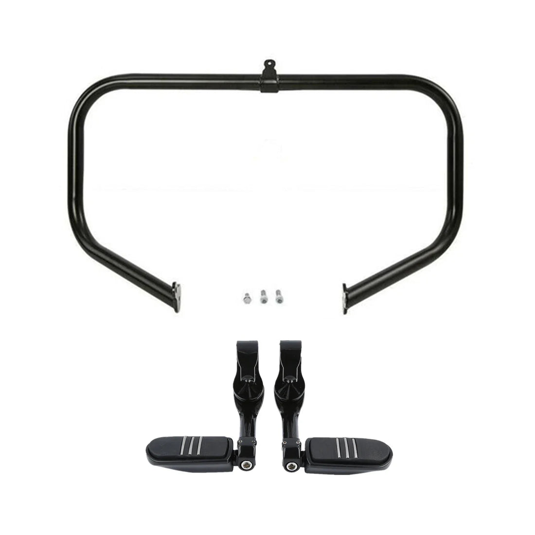 Engine Crash Bar Long Angled Foot Pegs Fit For Harley Touring Street Glide 09-24