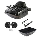 King Trunk Backrest Rack LED Light Speaker Fit For Harley Cvo Street Glide 14-26