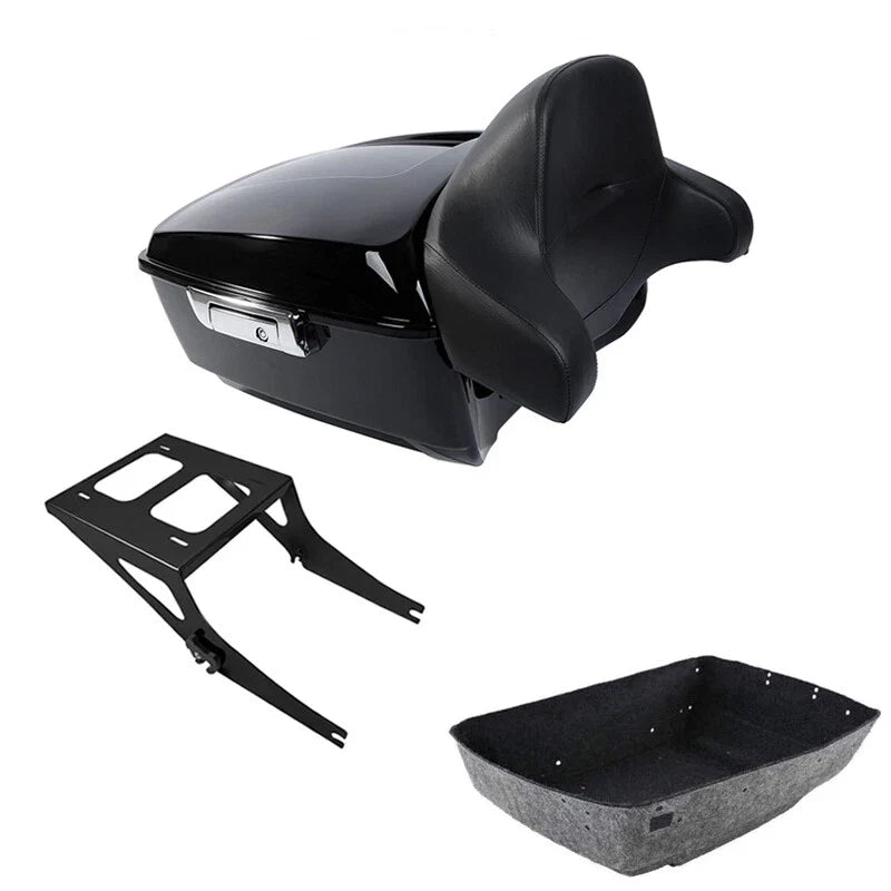 King Trunk Mount Rack Backrest Fit For Harley Fat Boy 2008-2017 15