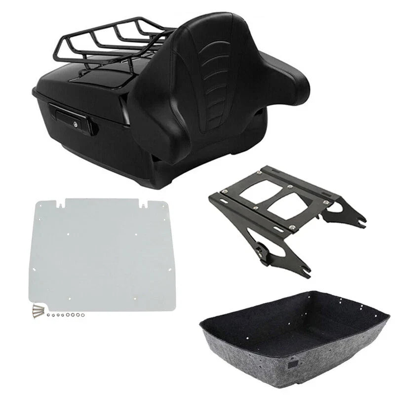 King Trunk Backrest Pad Rack Mount Plate Fit For Harley Cvo Road Glide 14-2026