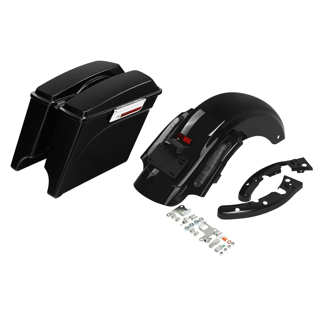 5" Stretched Extended Saddlebags & Rear Fender For Harley Touring Cvo 2009-2013