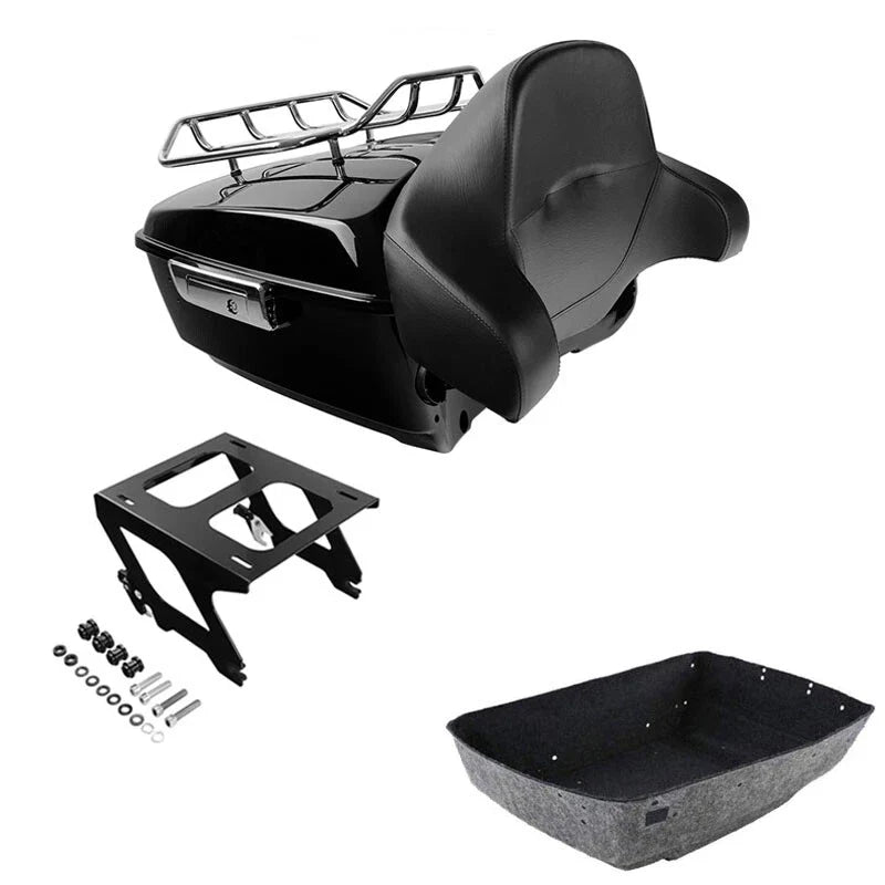 King Trunk Backrest Rack Solo Mount Fit For Harley Softail Slim 2018-2025