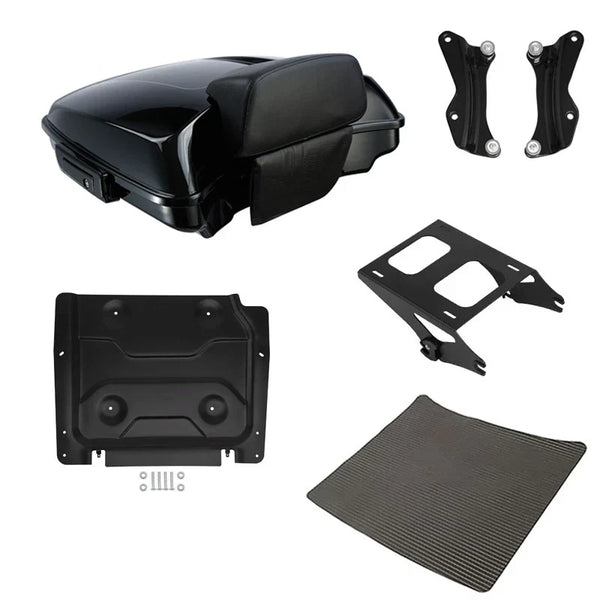 Black Razor Trunk Backrest Rack Docking Plate Fit For Harley Electra Glide 14-26