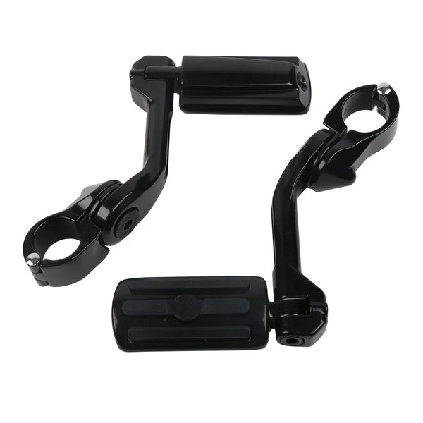 1.25" Adjustable Highway Long Angled Foot Pegs Mount Fit For Harley Road Glide