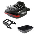 King Trunk Luggage Backrest LED Light Rack Mount Fit For Harley Touring '09-'13
