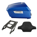 King Trunk Pad + Mount Rack Fit For Harley Touring Glide 14-25 Electric Blue