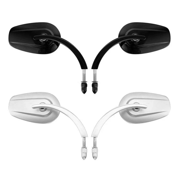 Large Rear View Mirrors Fit For Harley Heritage Softail Slim Black/Satin Chrome