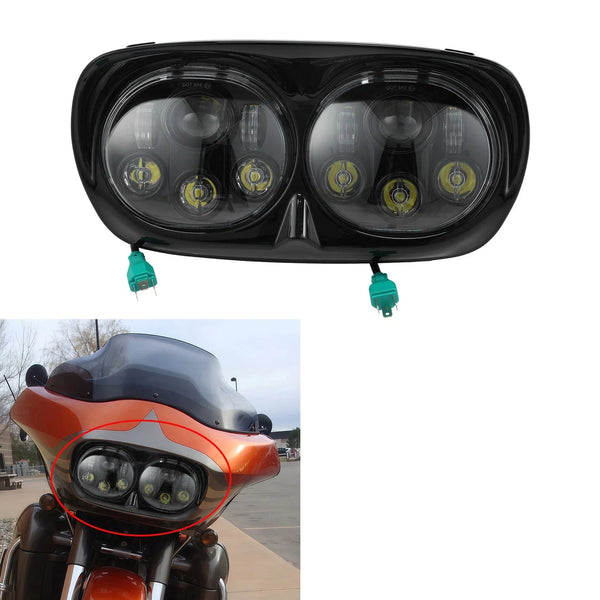 5.75" Dual LED Projector Headlight Lamp Fit For Harley Road Glide Fltr 1998-2013