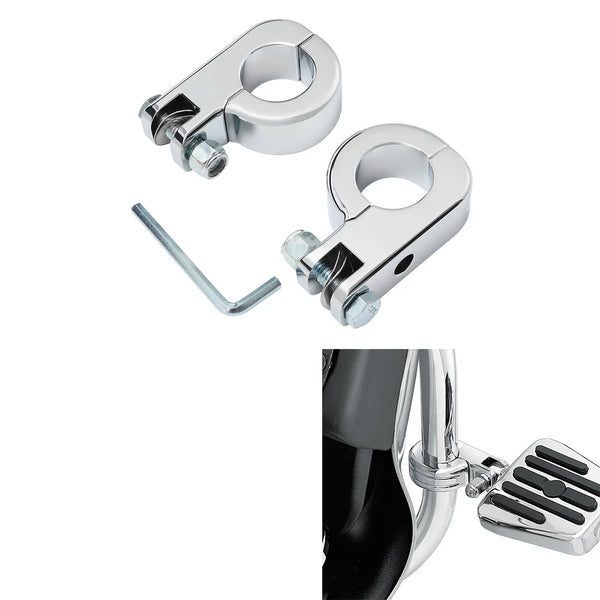 Foot Peg Mounting Kit Fit For Harley Honda Yamaha Kawasaki 1.25" Highway Bars