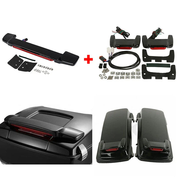 Trunk Brake Light Saddlebags Lids Spoilers Fit For Harley Touring 97-13