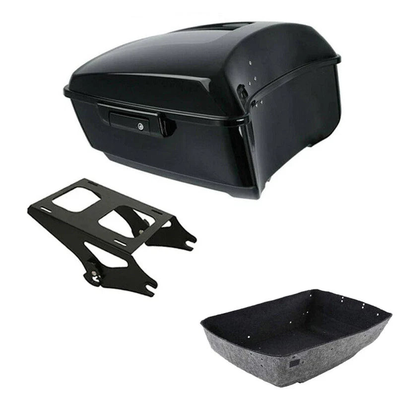 Black King Trunk Mount Rack Fit For Harley Touring Cvo Road Street Glide 2014-26