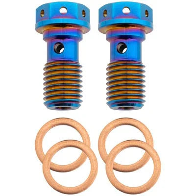 Tusk TBM1012519 Titanium Banjo Bolt Kit Burnt Blue M10x1.25